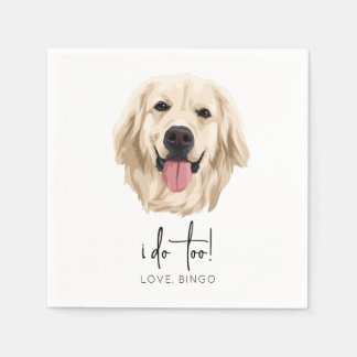 I Do Too Wedding Napkin Golden Retriever Dog