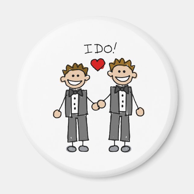 I Do Two grooms Magnet (Front)