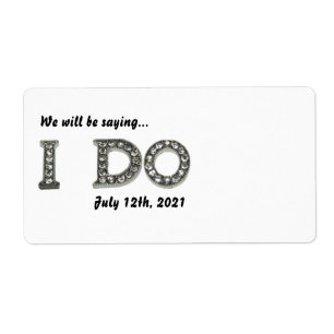 I Do Wedding Bling Save the Date Labels