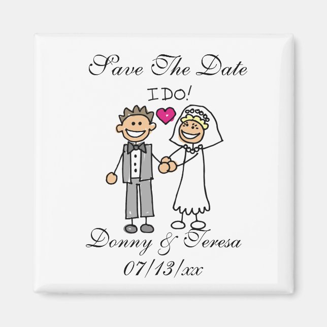 I Do Wedding Couple Save The Dates Magnet (Front)