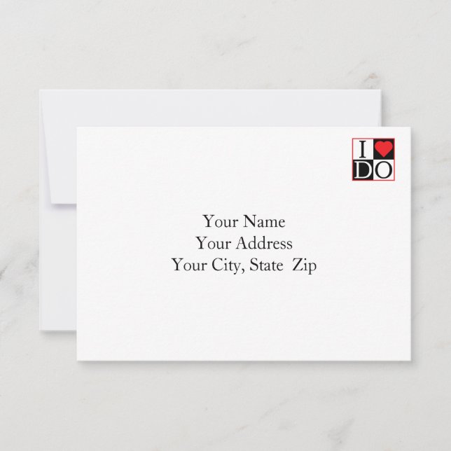 I Do Wedding RSVP Card (Front)