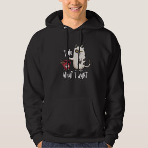 I do what I want black cat red cup my cat Hoodie