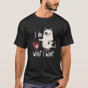 I do what I want black cat red cup my cat T-Shirt