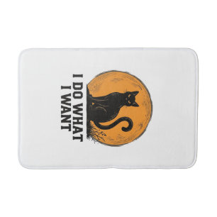 I Do What I Want Black Cat Vintage Shirt Design_1 Bath Mat