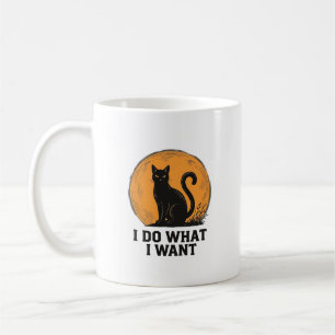 I Do What I Want Black Cat Vintage Shirt Design_1 Coffee Mug