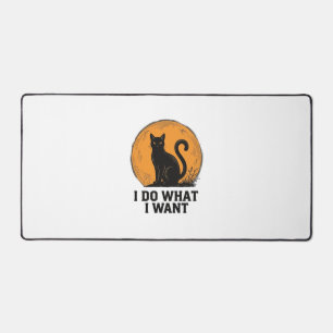 I Do What I Want Black Cat Vintage Shirt Design_1 Desk Mat