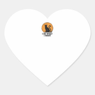 I Do What I Want Black Cat Vintage Shirt Design_1 Heart Sticker