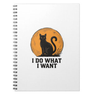 I Do What I Want Black Cat Vintage Shirt Design_1 Notebook