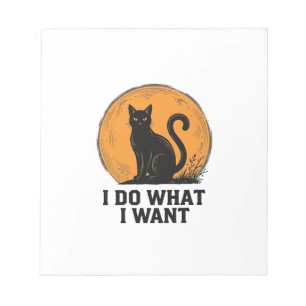 I Do What I Want Black Cat Vintage Shirt Design_1 Notepad