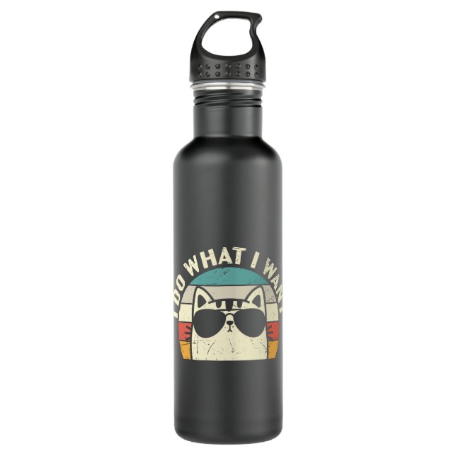 I Do What I Want Cat 710 Ml Water Bottle (Front)