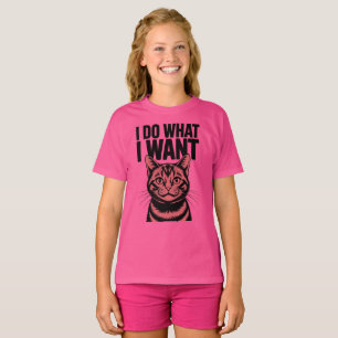 I Do What I Want Cat Bold Cat Attitude for kids T-Shirt