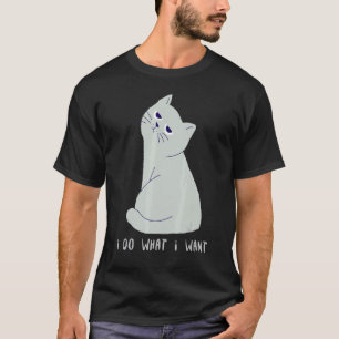 I Do What I Want Cat Coffee Black Cat Red Cup 21 T-Shirt