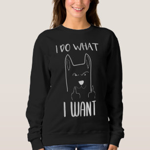 I Do What I Want Cat Coffee Black Cat Red Cup 6 Sweatshirt