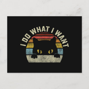I Do What I Want Cat Holiday Postcard