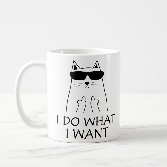 I Do What I Want Cat Lovers  Coffee Mug (Left)