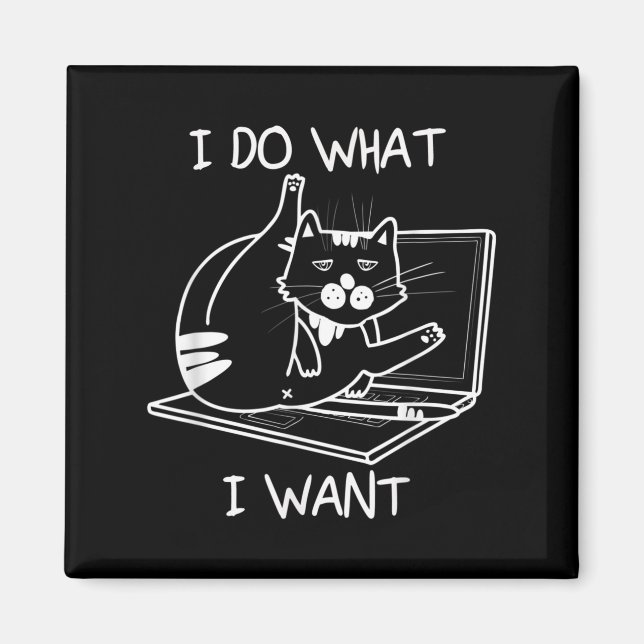 I Do What I Want Cat Memes Hacker Security Funny G Magnet (Front)