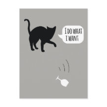 I Do What I Want Cat Postcard