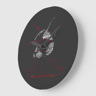 I Do What I Want Cat Typography Large Clock