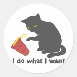 I do what i want - Choose background colour Classic Round Sticker