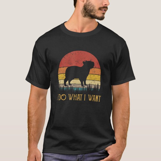 I Do What I Want Cute Capybaras  Rodent Animal T-Shirt (Front)