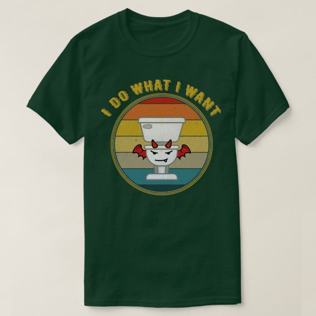 I Do What I Want Devil Distressed T-Shirt (Design Front)