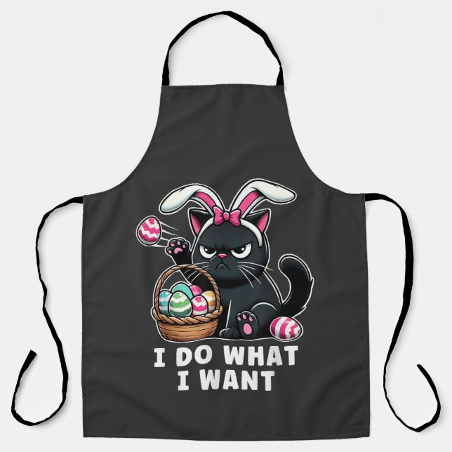 i do what i want Easter Cat Apron (Front)