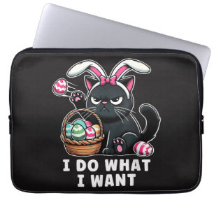 i do what i want Easter Cat Laptop Sleeve