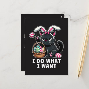 i do what i want Easter Cat Postcard