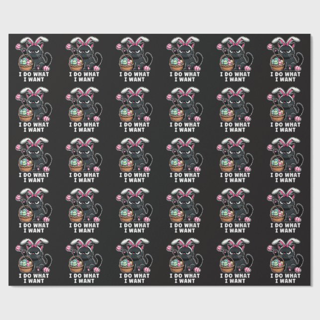 i do what i want Easter Cat Wrapping Paper (Flat)