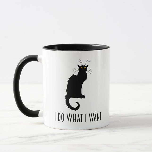 I Do What I Want Funny Cat Chat Noir Mug (Left)
