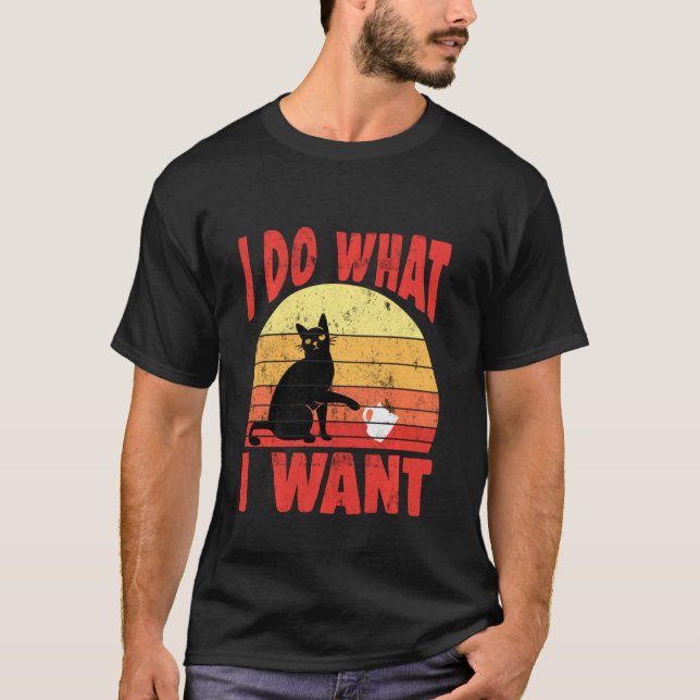 I Do What I Want Funny Cat Tee Kitten Angry Paws C (Front)