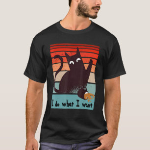 I do what I want rebel cat spilling a coffee cu T-Shirt