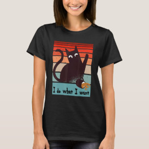 I do what I want rebel cat spilling a coffee cu T-Shirt