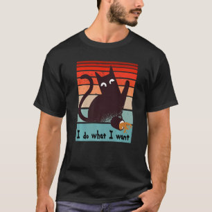 I do what I want rebel cat spilling a coffee cup T-Shirt