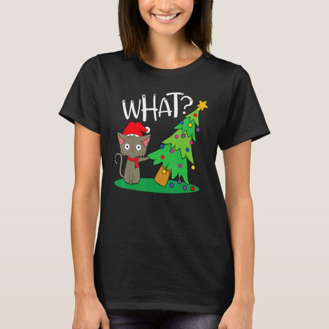 I Do What I Want This Is My Christmas Pajama Cat T-Shirt (Front)
