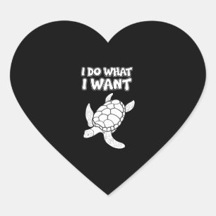 I Do What I Want Turtle Heart Sticker