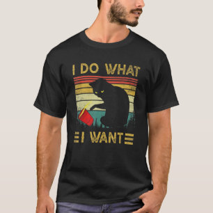 I Do What I Want Vintage Black Cat Red Cup  Cat 1 T-Shirt