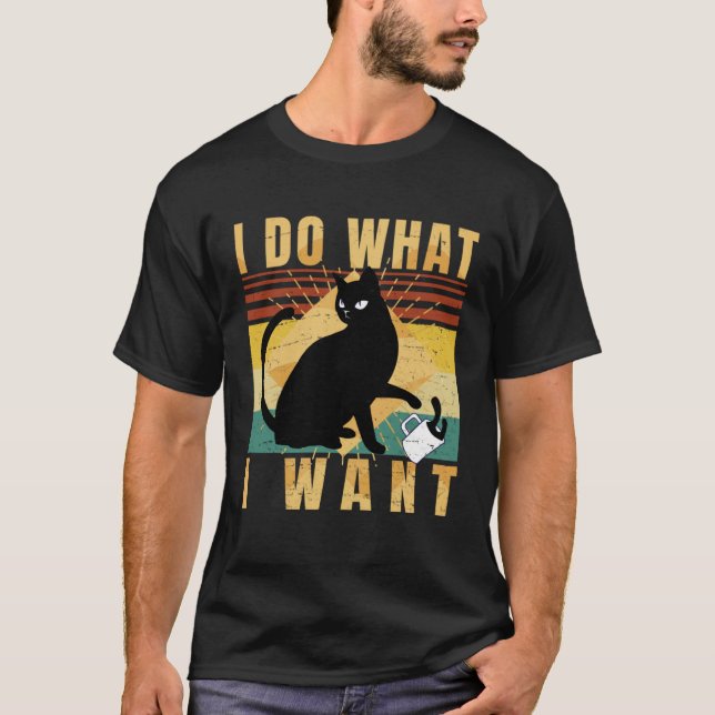I Do What I Want With My Cat  Rebel Cat   Retro T-Shirt (Front)