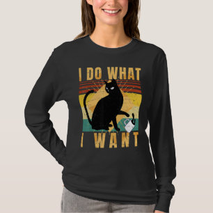I Do What I Want With My Cat Rebel Cat Retro T-Shirt