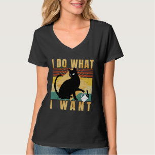 I Do What I Want With My Cat Rebel Cat Retro T-Shirt