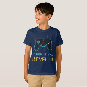 I Don’t Age I Level Up Gamer Neon Controller T-Shirt