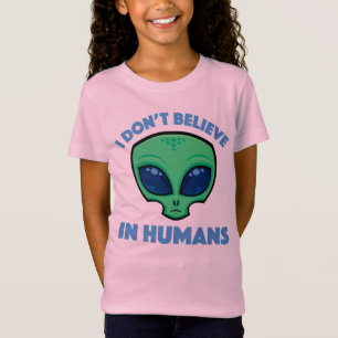 I Don’t Believe In Humans Cartoon Alien T-Shirt