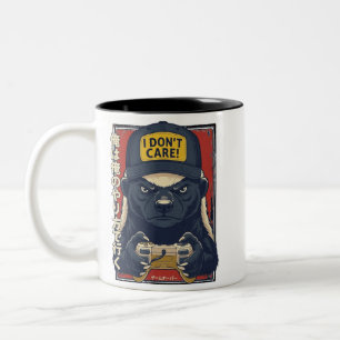 I Don’t Care - Honey Badger Gamer Design, cowboy c Two-Tone Coffee Mug