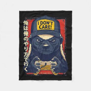 I Don’t Care - Honey Badger Gamer Design Fleece Blanket