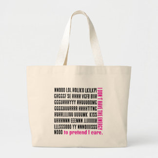 I don’t have the energy to pretend I care Large Tote Bag