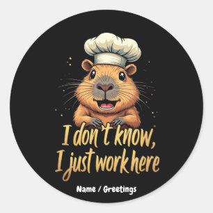 I Don’t Know, I Just Work Here Funny Workplace  Classic Round Sticker