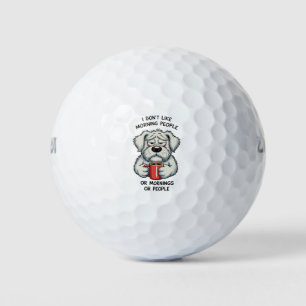 I Don’t Like Morning People Sarcastic Coffee Dog Golf Balls