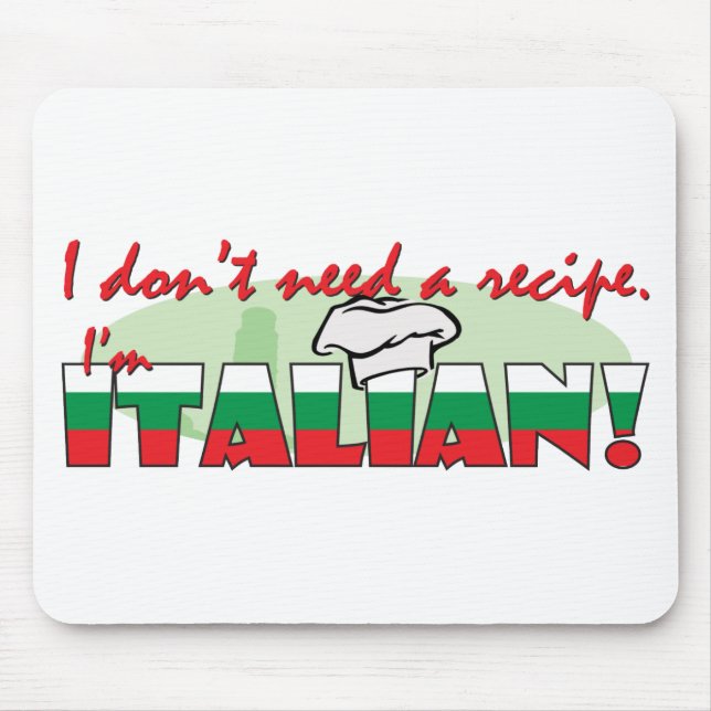 I don’t need a recipe, mouse mat (Front)