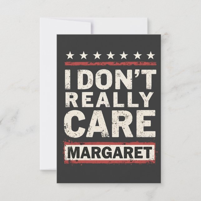 I Don’t Really Care Margaret J.D. Vance VP Humour Thank You Card (Front)
