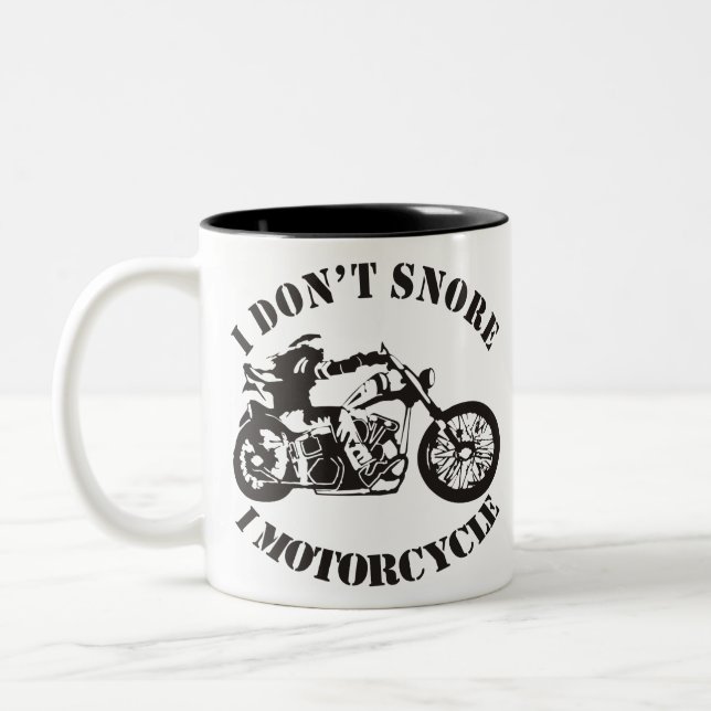 I Don’t Snore I Motorcycle  ##USAPatriotGraphics Two-Tone Coffee Mug (Left)